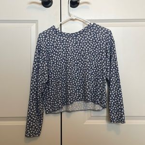 blue flower long sleeve